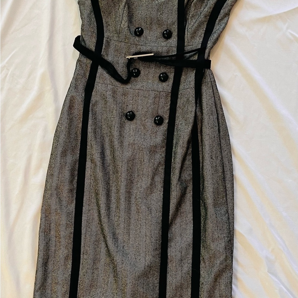 Karen Millen Gray fitted Sheath Dress Work